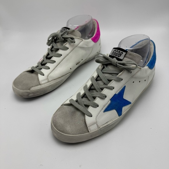 Golden Goose Sneakers Rare Pink & Blue Womens Size 41 US Size 11 GGDB Super-Star - Picture 2 of 11